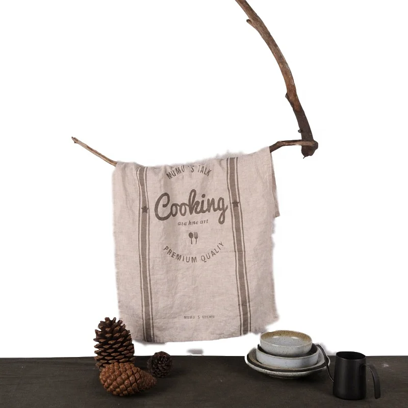 Vintage Colorful Linen Cotton Printed Kitchen Dish Cloth Tea Towels