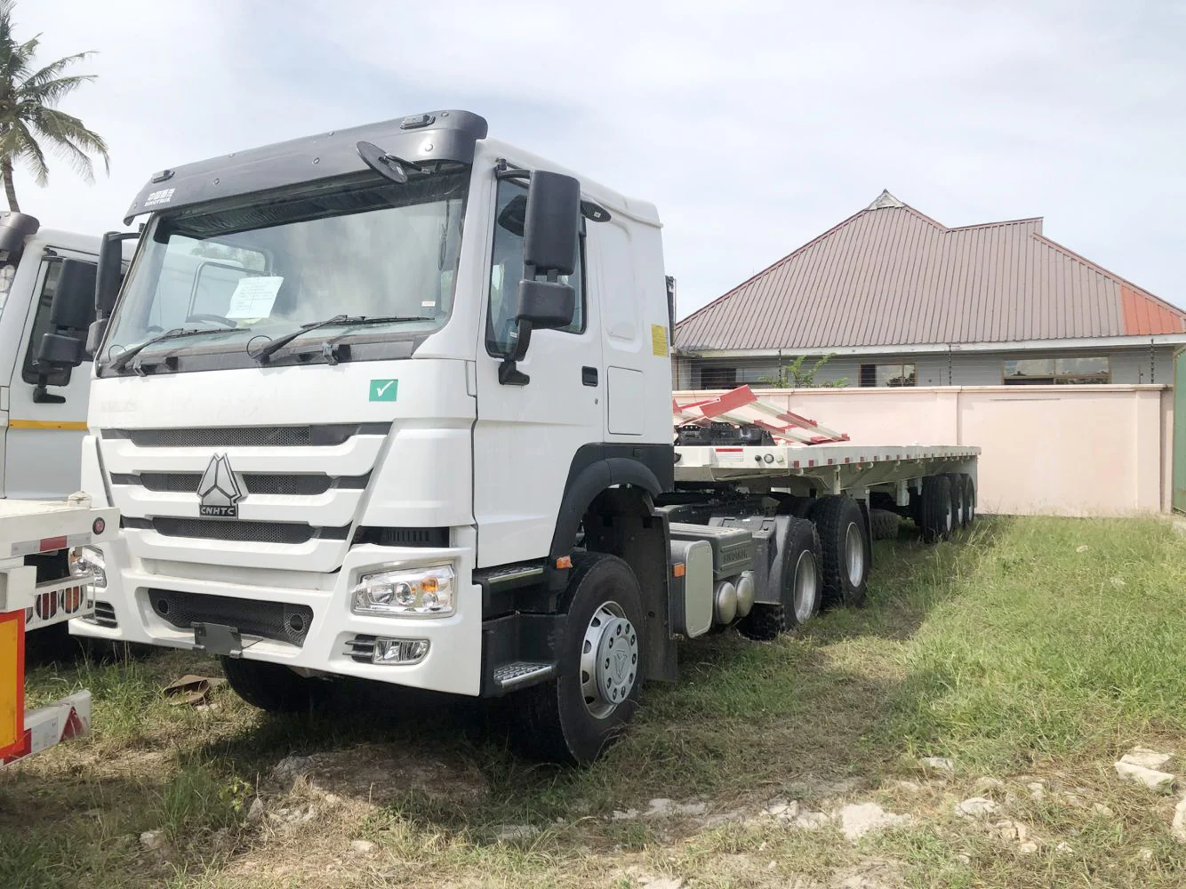 HOWO грузовик прицеп плоский платформа полуприцеп SINOTRUK 375hp 6X4 10 wheeler 40ton тягачи