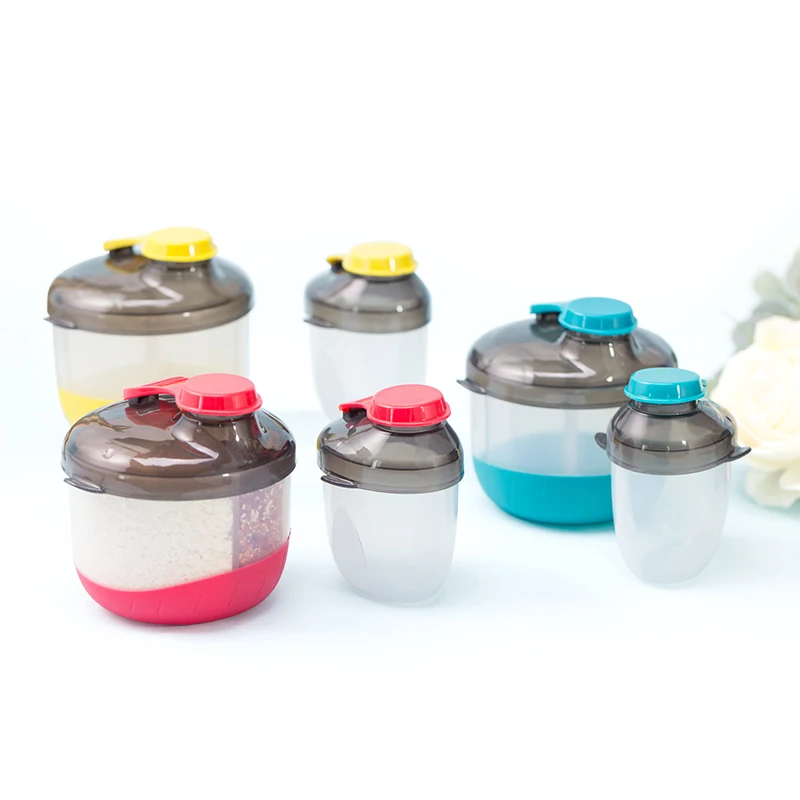 BPA Free Plastic Milk Powder Dispenser Box Small Baby Food Storage Container for 0-12 Months Silicon Material