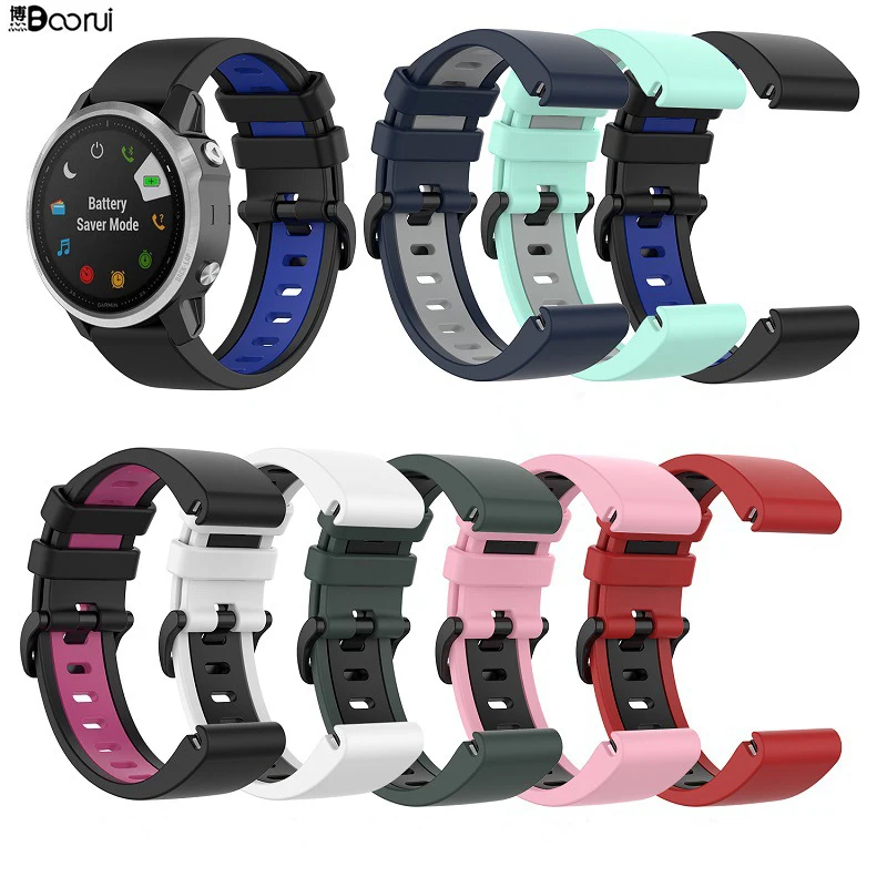 Силиконовый ремешок BOORUI для наручных часов Garmin Fenix 6x Pro 26 мм fenix