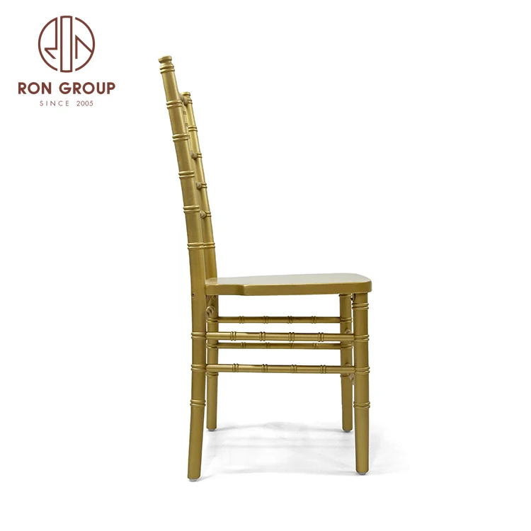 China Chiavari Catering ceremony luxury Gold chair metal chivari chavari Tiffany Hotel Event Party wedding Hall furniture chair