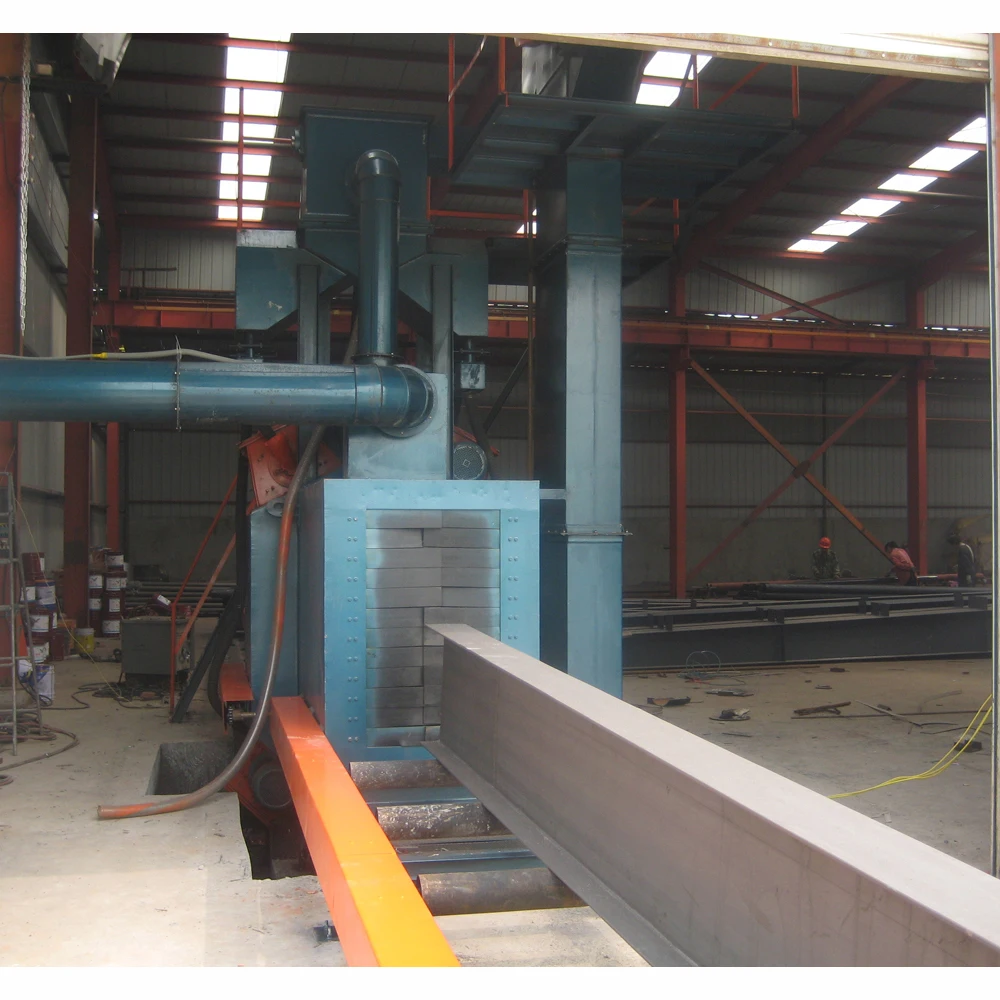 
steel plate, H beam shot blasting machine 
