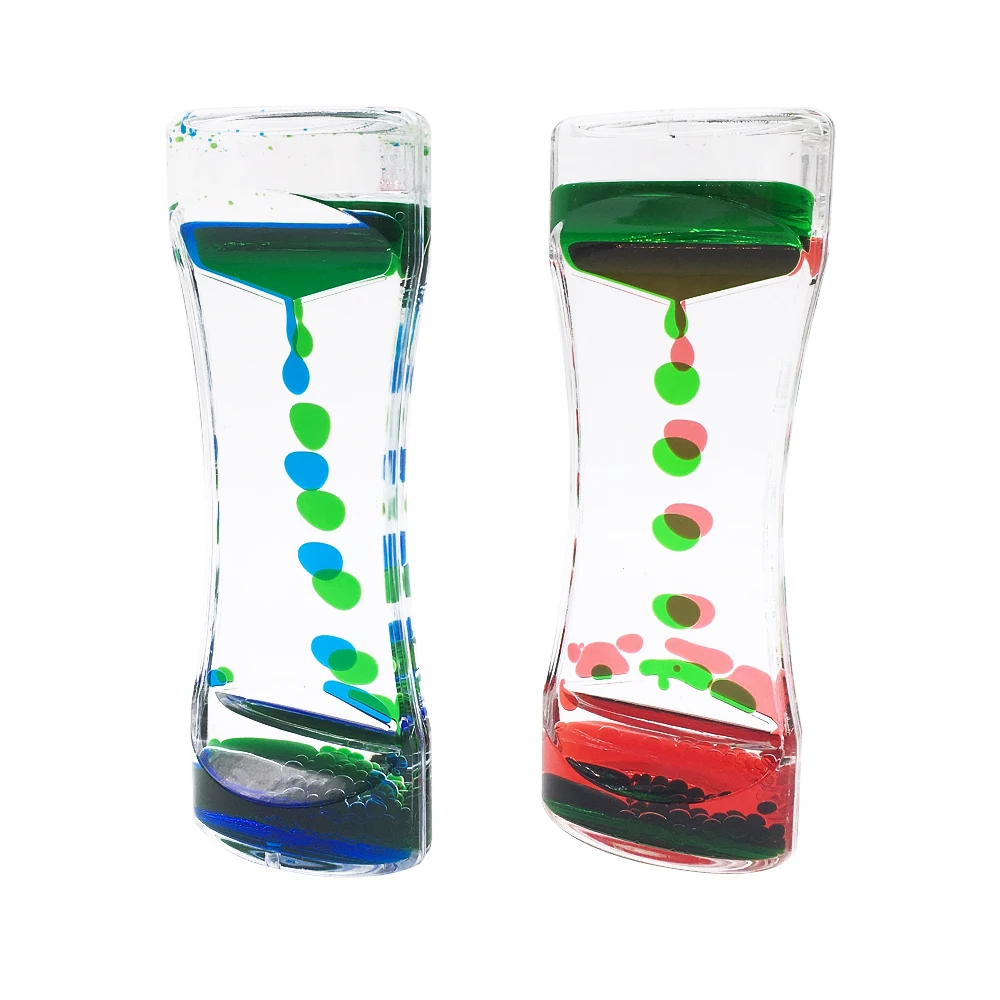 Wholesale Two-color Liquid Oil Leaking Hourglass Timer Decompression Daze Crafts Creative Gift Ornaments