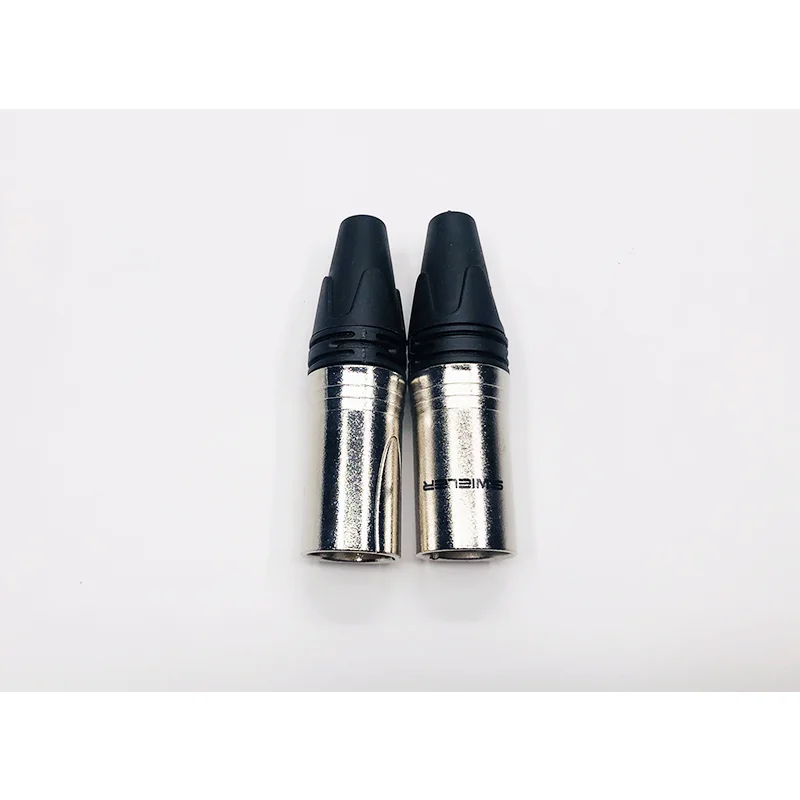 XLR Male Mic Plug Audio Cable Connector Nickeled Plated OFC Plug Audio Socket Snack Plug DMX 3 Pin XLR-M Microphone Connector