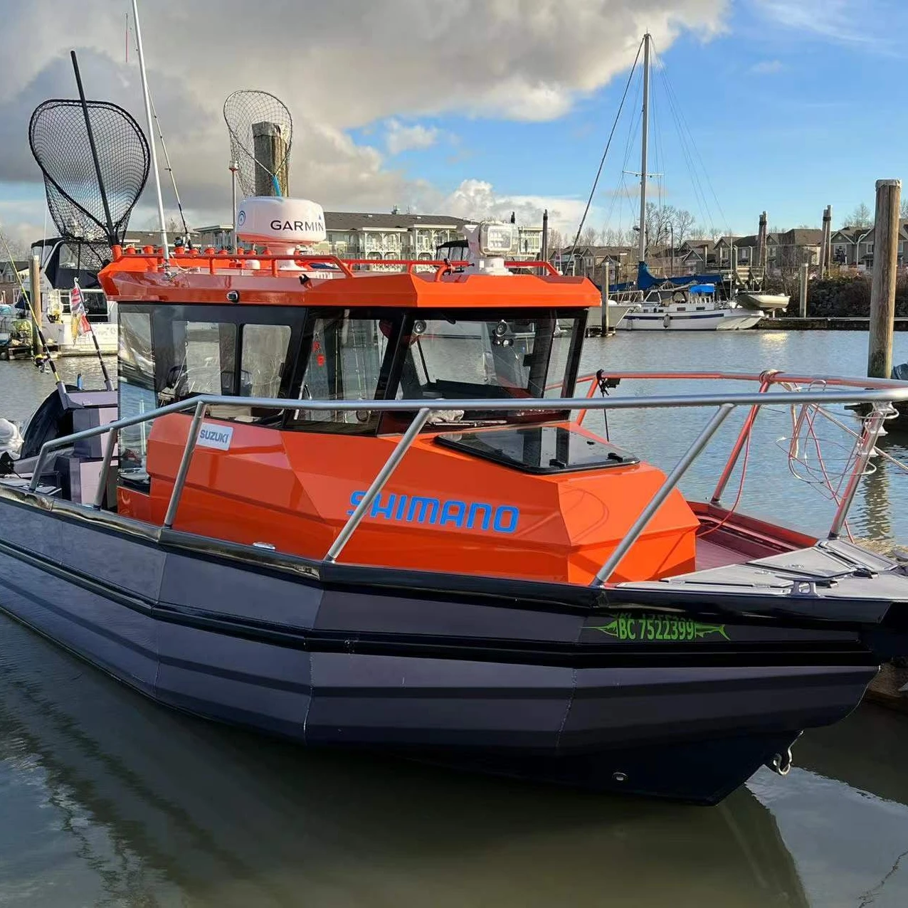 Алюминиевая рыболовная лодка европейского стандарта 7,5 м/25 футов с наружными досками