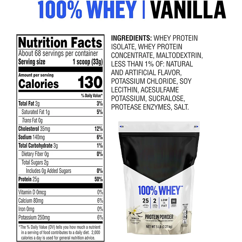 OEM/ODM Private Label sport supplement recovery Vanilla coco flavor Energy 100% protine powder whey protein