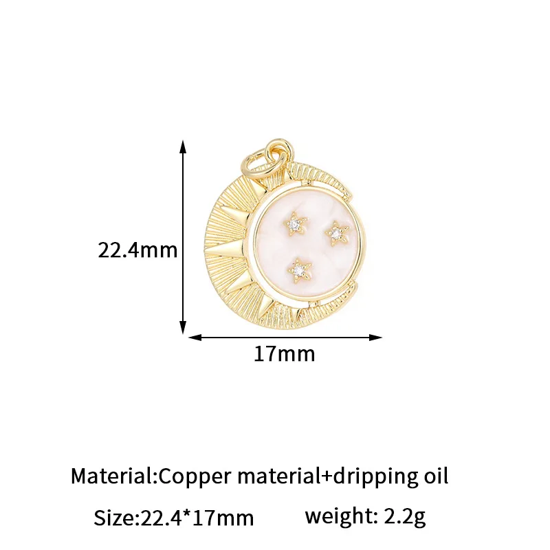 New Fashion Jewelry Making Charms Star Moon Sun Saturn 14k Gold Pendant Bee Enamel DIY Jewelry Findings