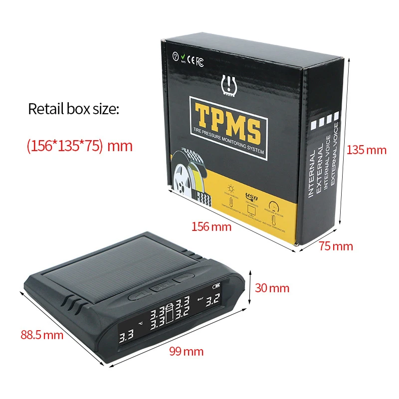 Универсальная система контроля давления в шинах для тяжелых грузовиков с 6 внешними датчиками 0 1-15 бар