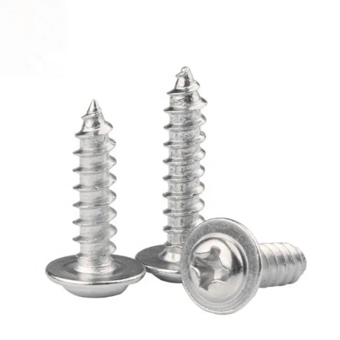 SS 304 316 Cross Recessed Pan Head Tapping Screws With Collar