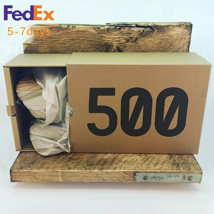 Large size High Quality putian shoes Genuine Leather Yeezy 500 Salt bone white Fashion Sneakers Yeezy Shoes with shoe box