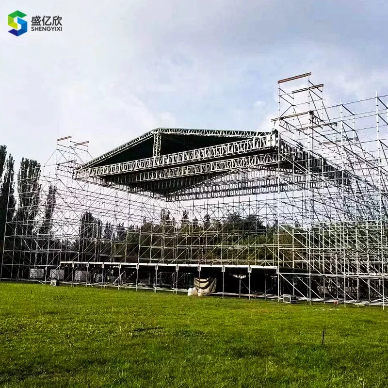 Professional Large Scale Outdoor Event Aluminum Scaffold 300x300mm Curved Truss System Heavy Duty Concert Stage Roof Truss