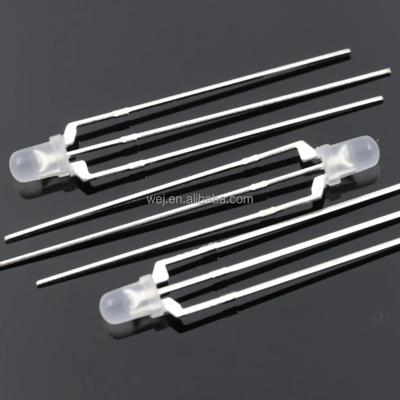 High Brightness 3mm Bi-color 3pins Dip LED Red Yellow Green Blue Common Anode 3mm Bi-color LED Diode