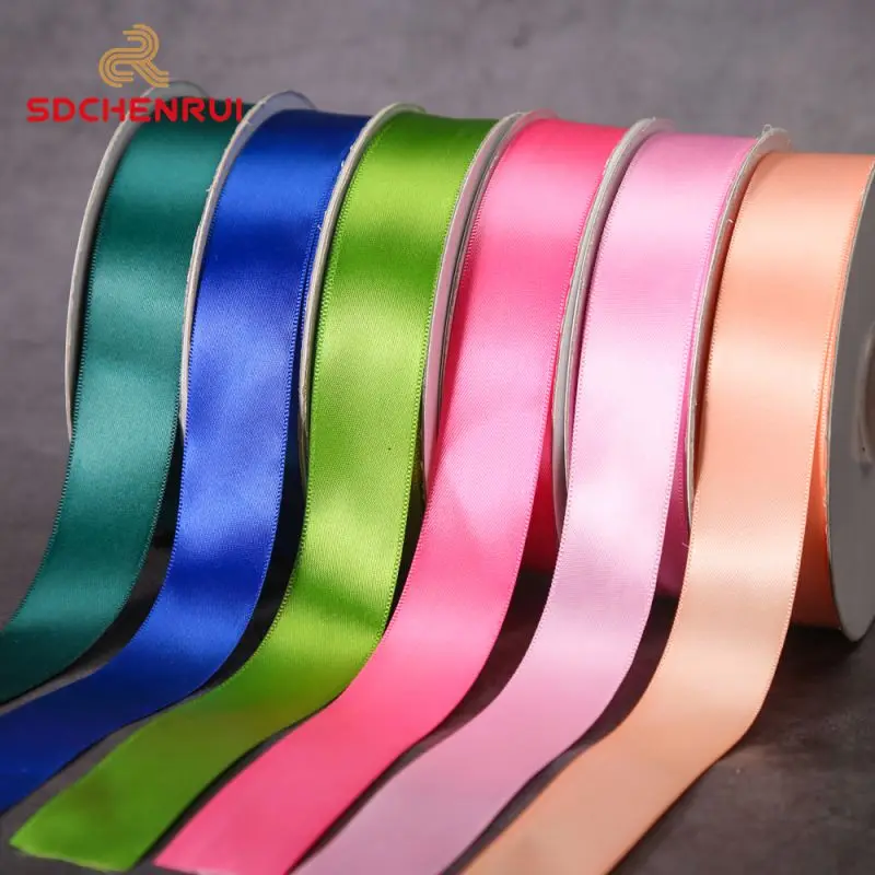 Factory Wholesale 3mm 6mm 9mm 25mm Satin Ribbon High Quality 100%  Polyester Gift Packing Satin Ribbon