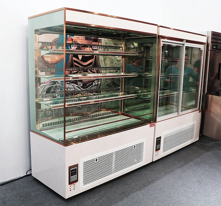 
Customized Commercial Bakery Cake Display Cabinet Showcase Fridge Desert Showcase For Supermarket 