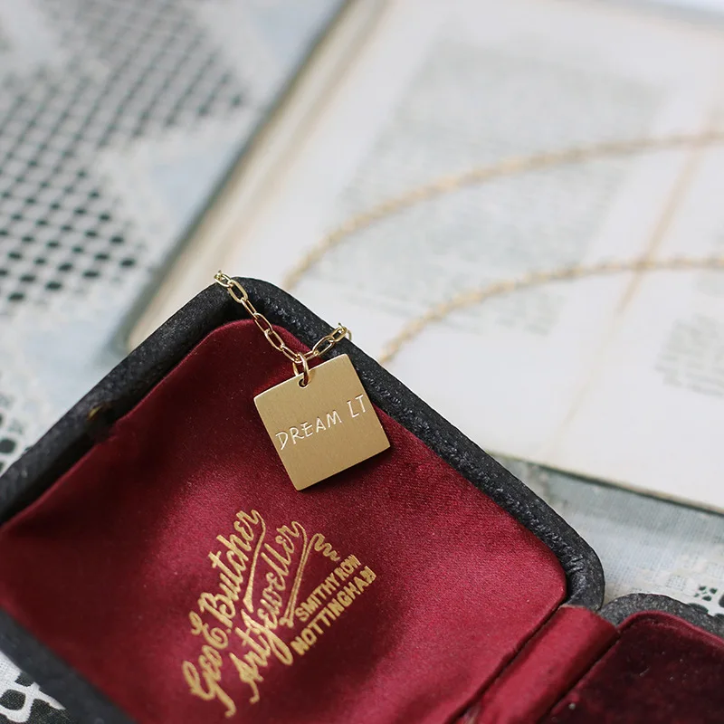 Wholesale Waterproof 18K Gold Plated Custom Name Engravable Stainless Steel Pendant Necklaces For Women Fashion Jewelry