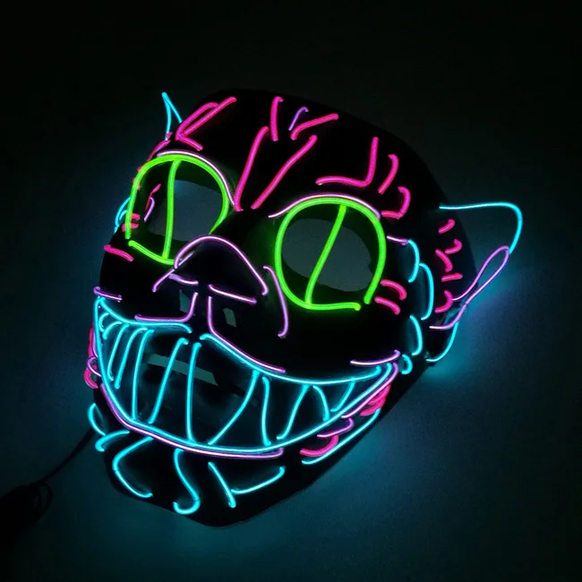 Halloween Decoration Light Up Mask Neon EL Wire Rave LED party mask