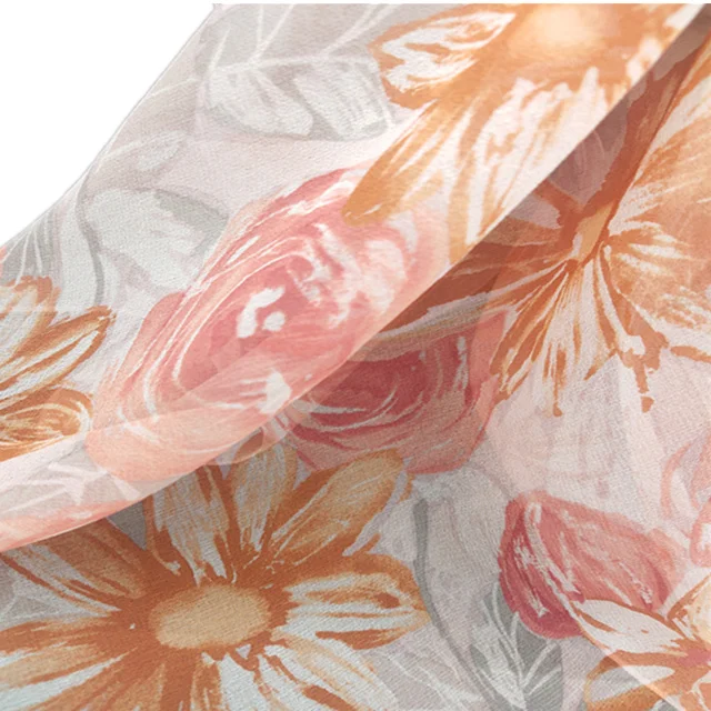 China 100% silk  georgette fabric crepe chiffon scarf fashion scarf for women