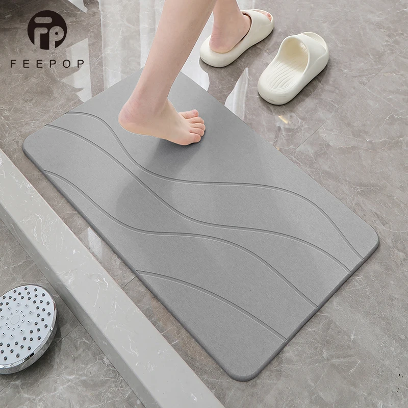 Absorbent Diatomite Bathroom Mats Stone Diatomaceous Bath Mat
