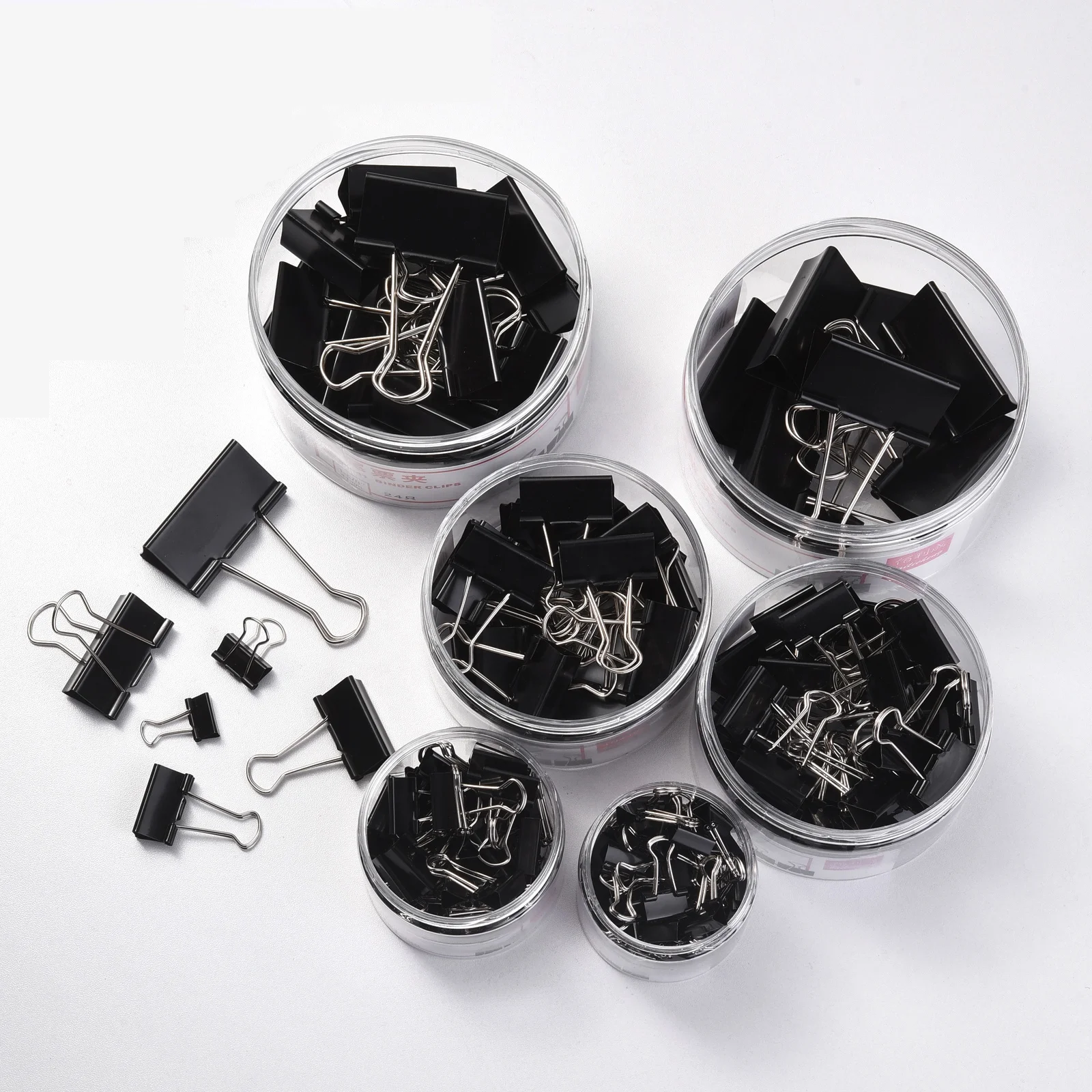 Black Binder Extra Small 60 Pack Mini Metal Paper Clip Clips for Office School (15mm/0.59inch) Metal Binder Office Folders