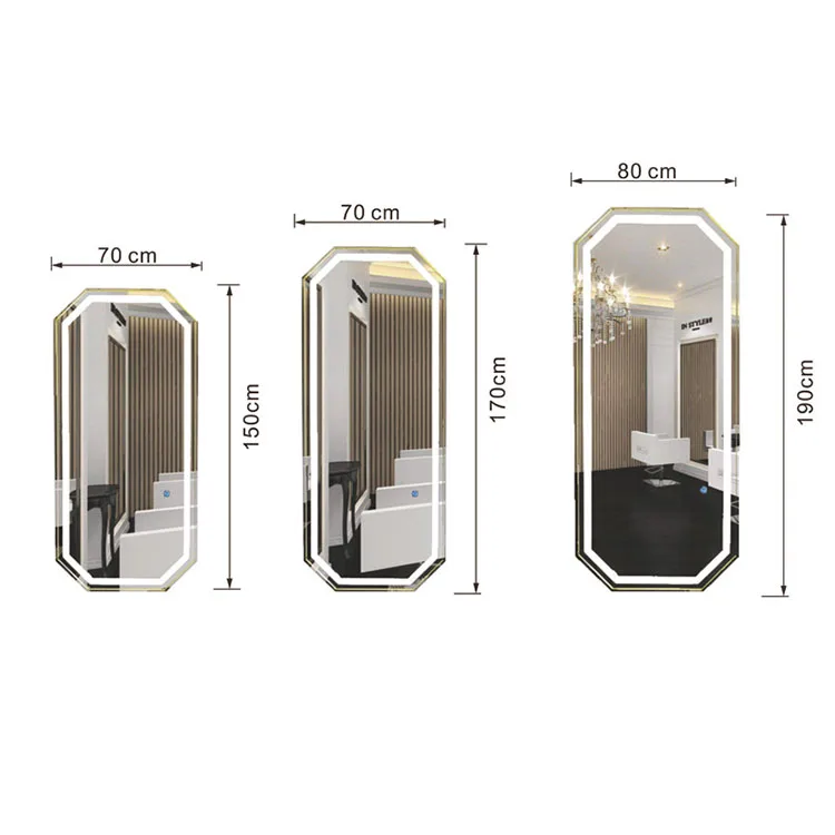 Metal frame custom makeup illuminated modern led salon mirror station