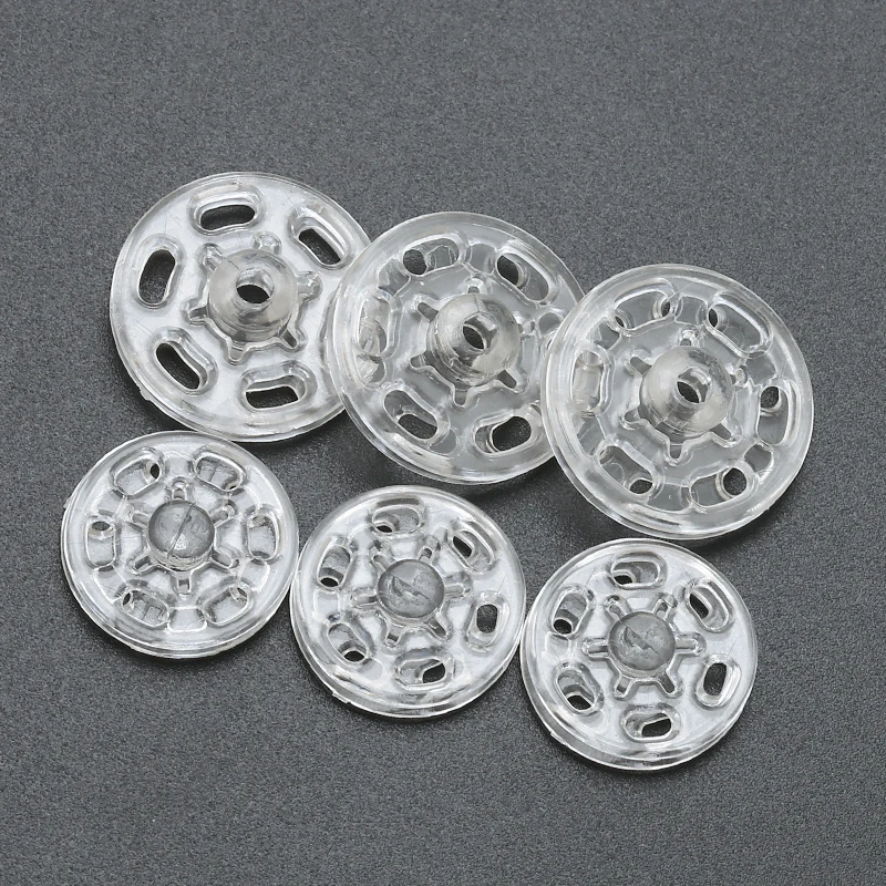 Transparent Plastic Snap Button For Baby Clothing Shirts Nylon Hidden Buttons
