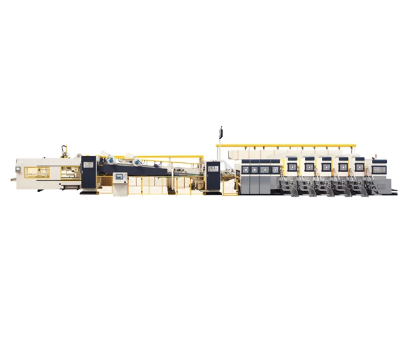 High speed 4 colors flexo printer slotting die cutter folder glue inline machine for carton box