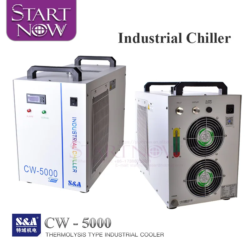 S&A CW5000 Series Industrial Water Chiller CW5000TG 50/60Hz CW5000DG 110V 1/2 HP CW5000TI 80W CO2 Laser Tube Cooling Chiller