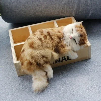 wholesale custom realistic sleeping soft plush breathing cat