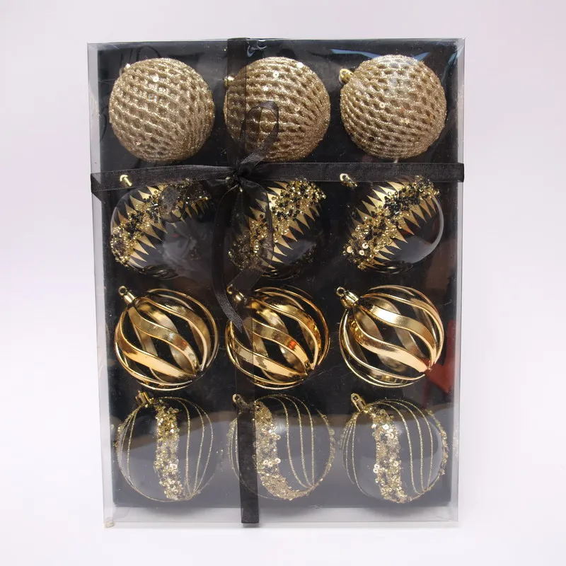 shatterproof Christmas ball 6cm 9pcs Plastic Material Christmas Ornaments Balls Party Decoration Hanging decoration