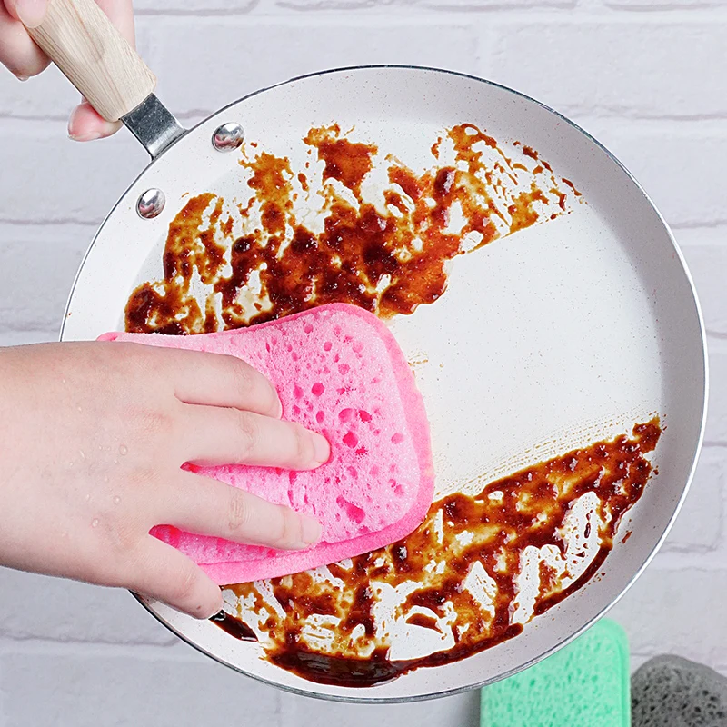 High foam porous seaweed double-sided sponge kitchen cleaning magic sponge scouring pad dishwashing sponge