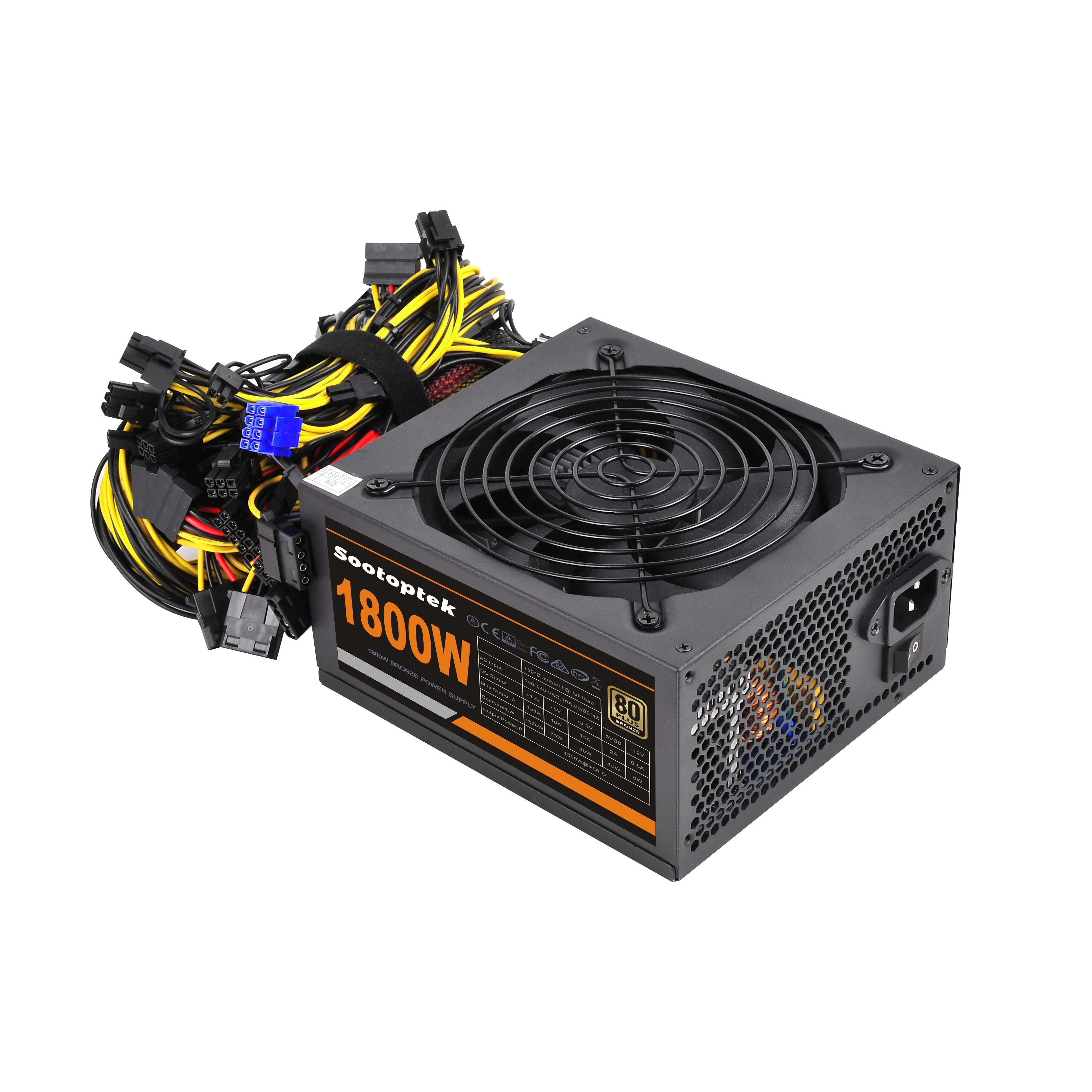 Блок питания 1800 Вт для майнинга блок ПК устройство компьютера 8 GPU ATX Ethereum Coin источник 12 В 4