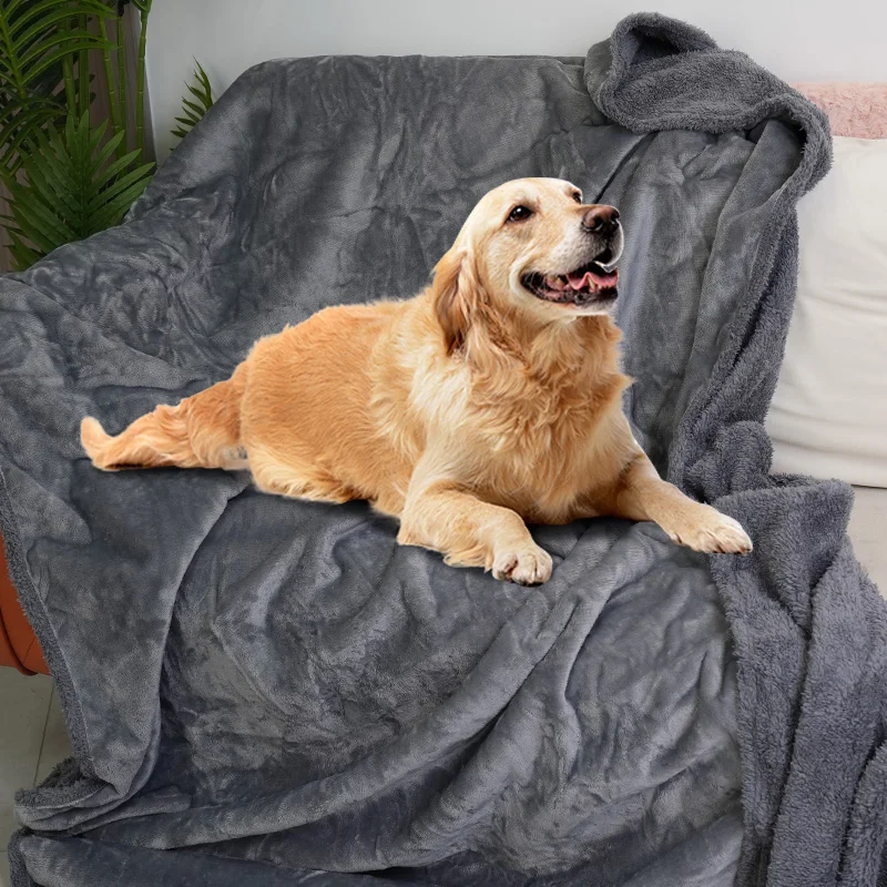 Waterproof Pet Blanket Liquid Pee Proof Dog Blanket for Sofa Bed Couch Custom plush pet sleeping mat
