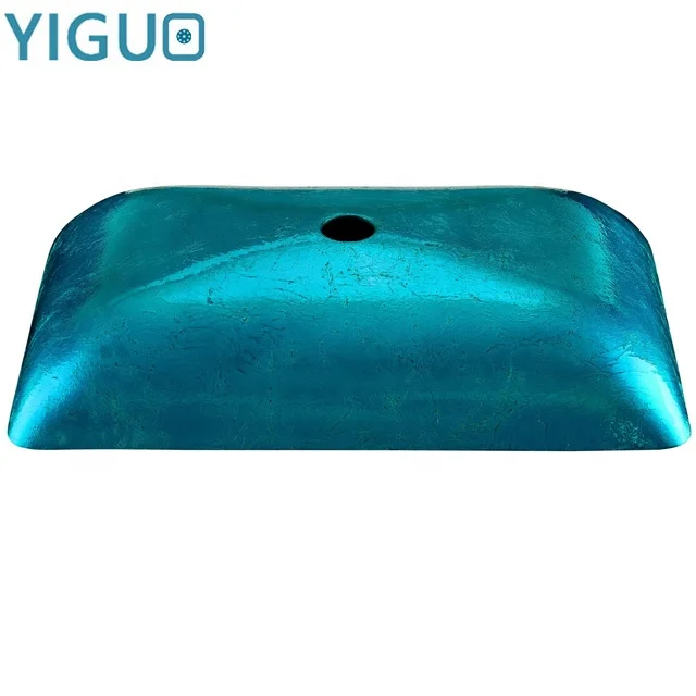Cheap rectangular bowl shape top mount on line hot sale tempered glass bathroom hand wash basin