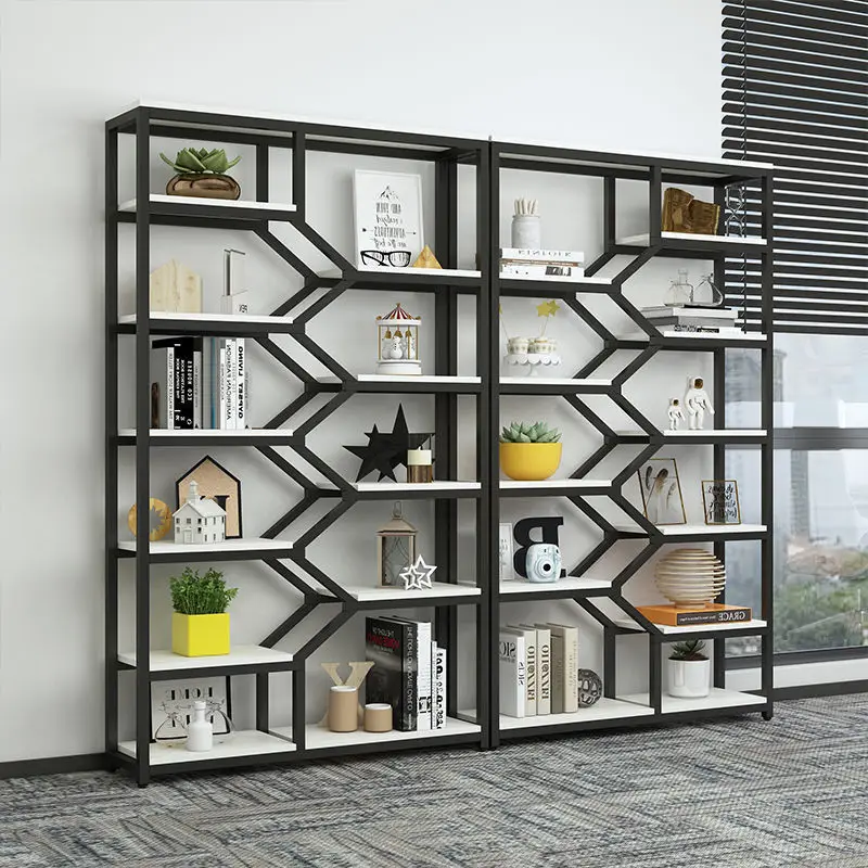 HQSLP Office Furniture Bookcase Modern Office Screen Living Room Bookshelf Office Storage Racks