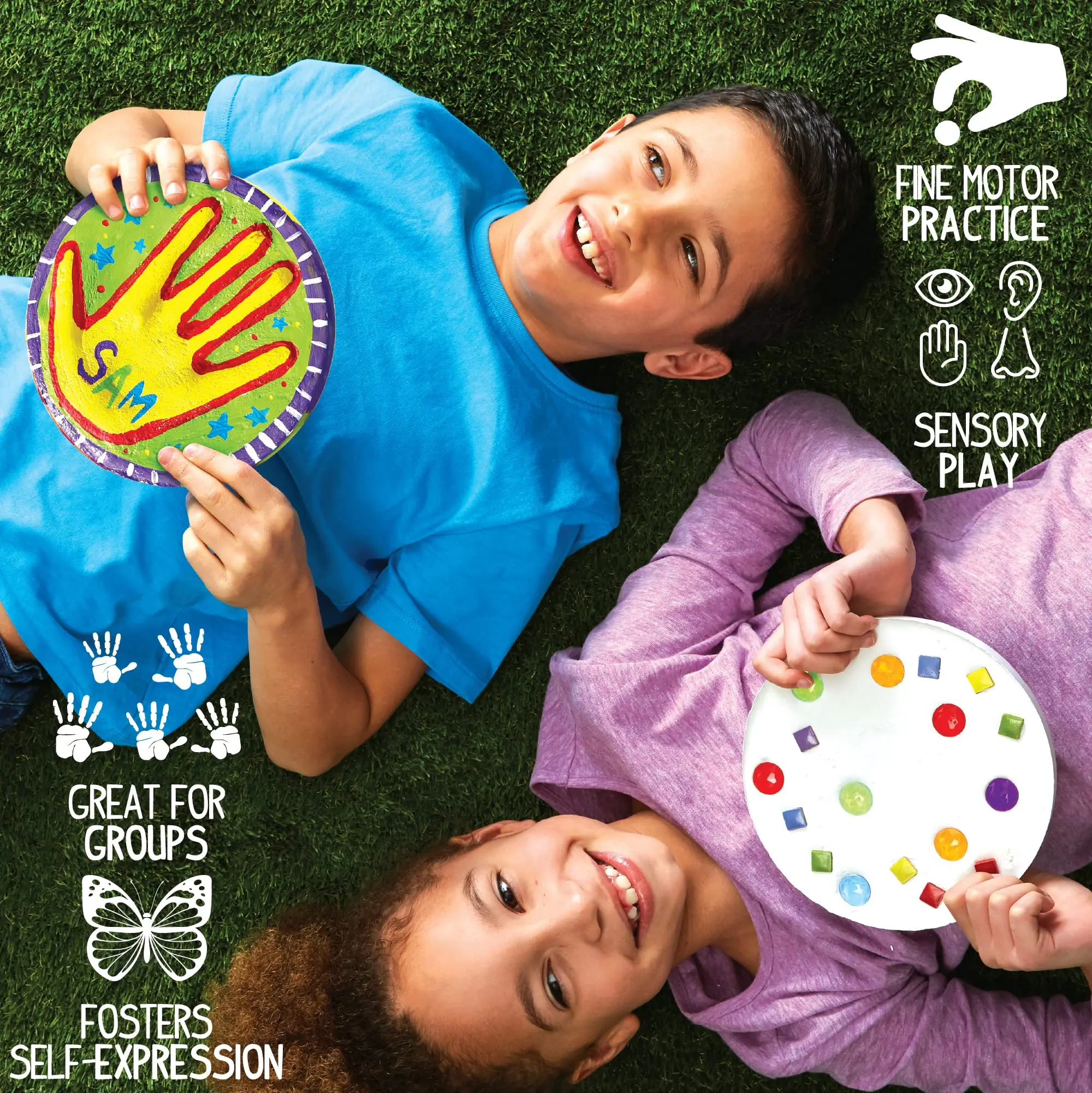 White Clay Stepping Stones DIY Painting Craft Kit For Spring Summer Holiday Gifts