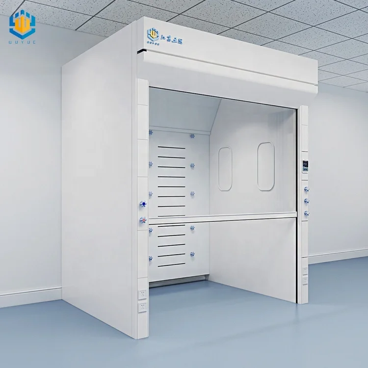 Chinese lab furniture fumehood acid resistant walk in fume hood