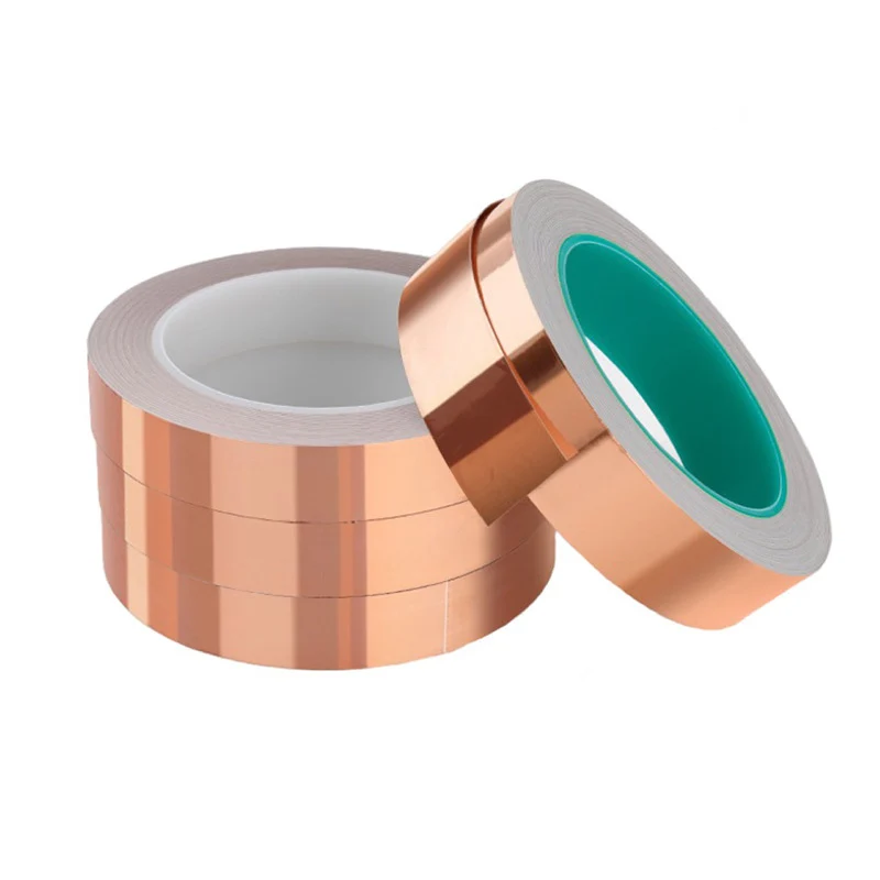 Single or Double Side 2mm Copper Tape EMI Self Adhesive Copper Foil Tape for Mobile Phone  Insulating Shielding Material