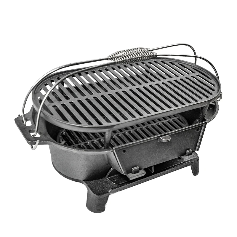 Portable Charcoal Grill Barbecue Grill with Locking Lid for Heat Preservation, Small Grill for Outdoor Backyard/Beach/Camping