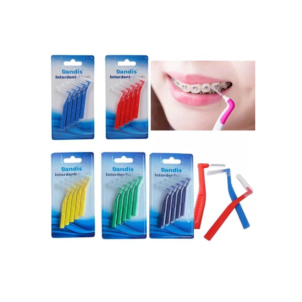 Suction card installation Private Label Soft Bristle I Shape Plastic Tooth Pick Dental Floss Interdental Brush