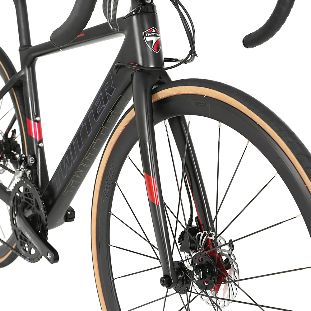 Twitter high quality 700C road bicycle STEALTH pro carbon fiber road bike 24 speed disc brake for racing