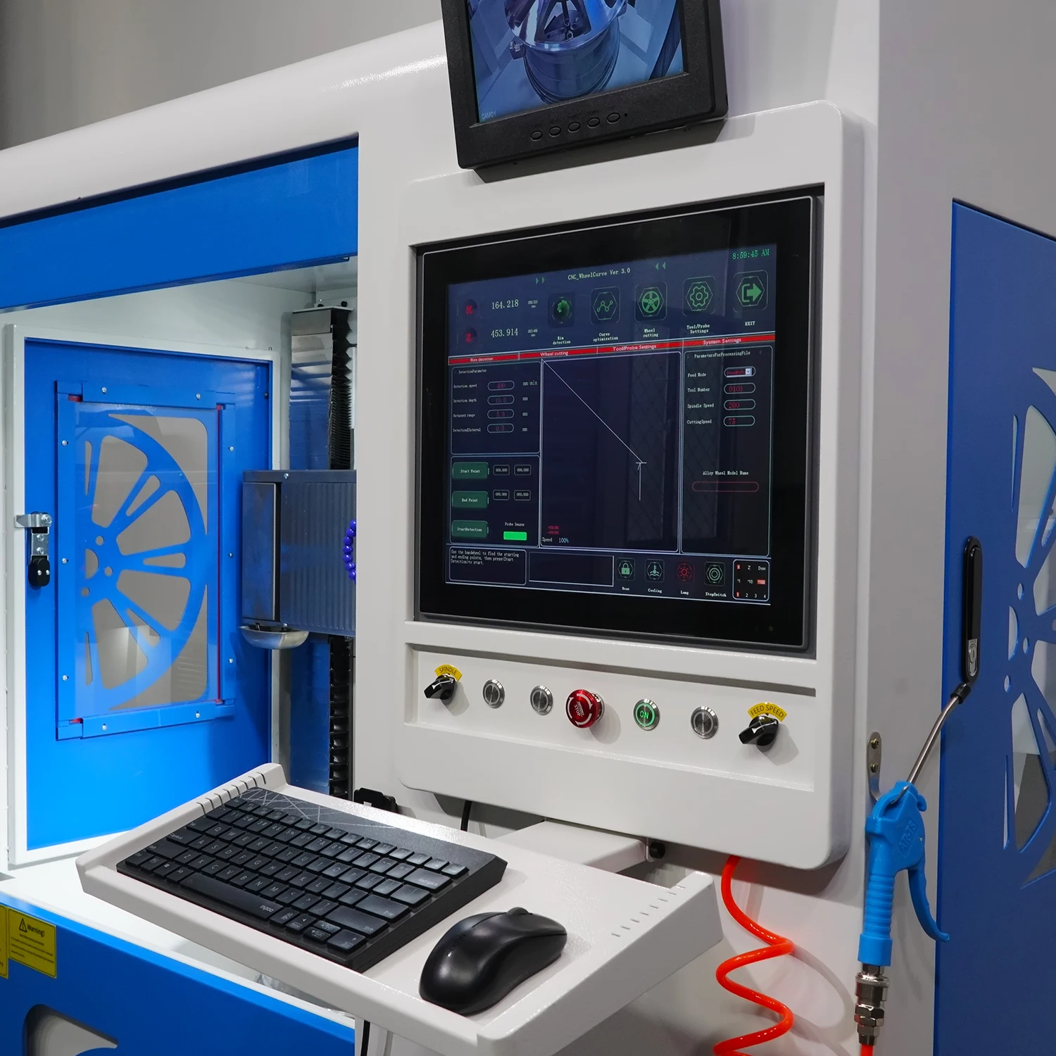 Vertical PC alloy wheel repair diamond cut wheel cnc lathe rim machine for sale DCM32P-S