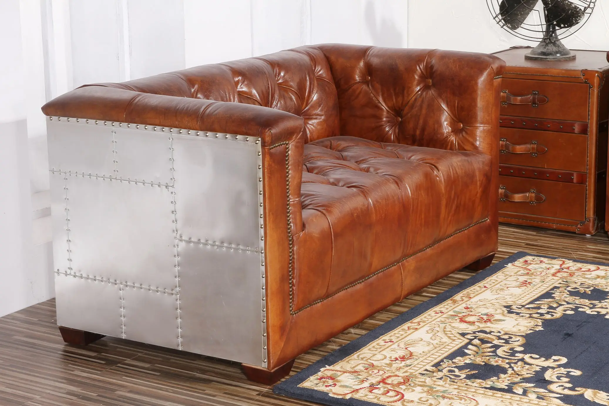 Винтажная Яркая кожаная мебель для дивана с
