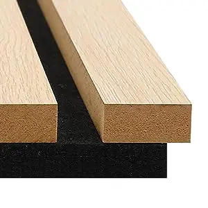 Akupanel Pet Felt Wood Slat Acoustic Panel Natural Oak Walnut Veneer Pvc Film Surface interior decoration sample