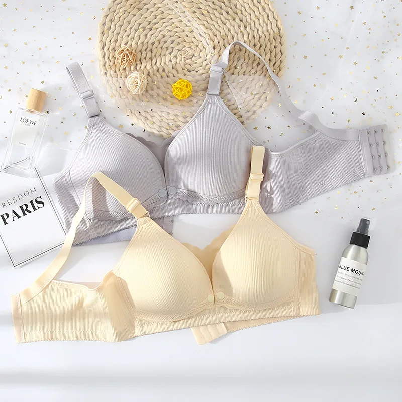 Women Seamless Feeding Bra Breast Feeding Nursing Support Bra Clasps Wirefree Maternity For Pregnancy Breastfeeding Sleep