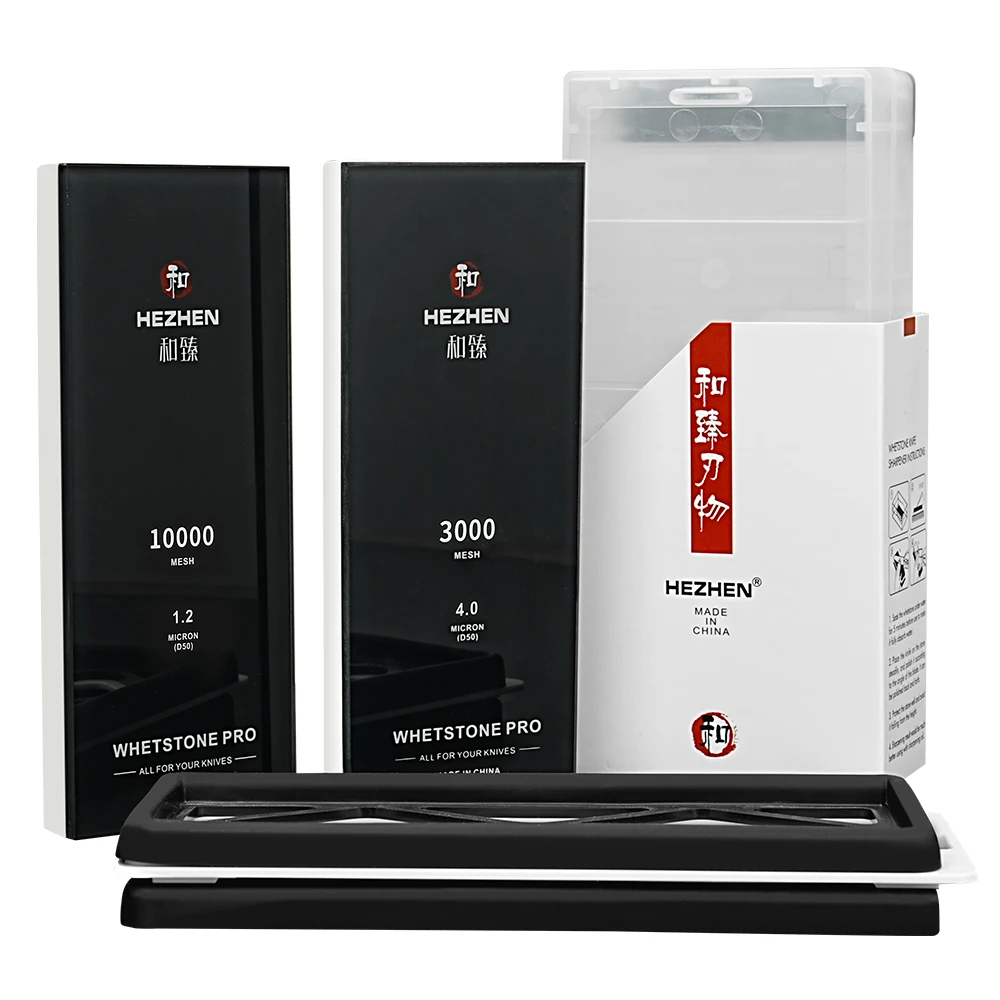 New Professional Glass Base Whetstone Set Non-Slip #3000/10000 Grit Premium White Corundum Knife Sharpening Stone Custom