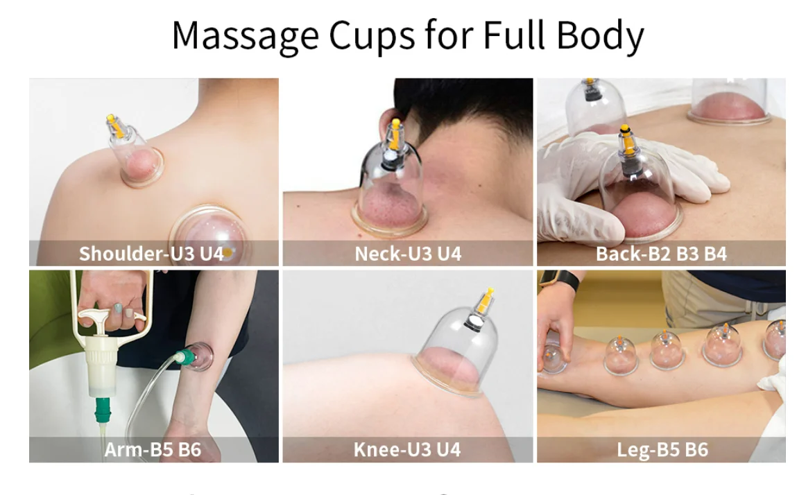 Chinese Medicine Cupping Therapy Sets,12Cups Hijama Cupping Set with Pump Vacuum Suction Cups for Body Cellulite Cupping