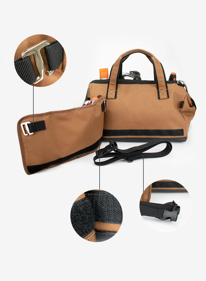Heavy Duty Large Tool Bag Customized Hand Tool Bag Electrician Kit Storage Bag 600D Oxford
