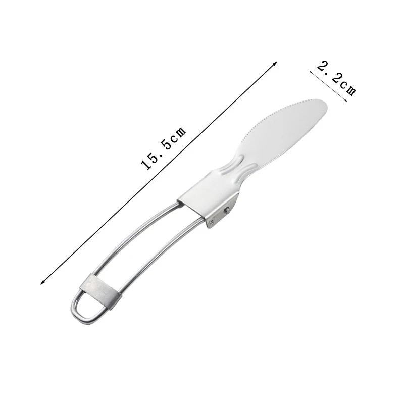 Outdoor Ultralight Portable Stainless Steel Folding Knife Fork Spoon Camping Dinnerware Set Tableware Set