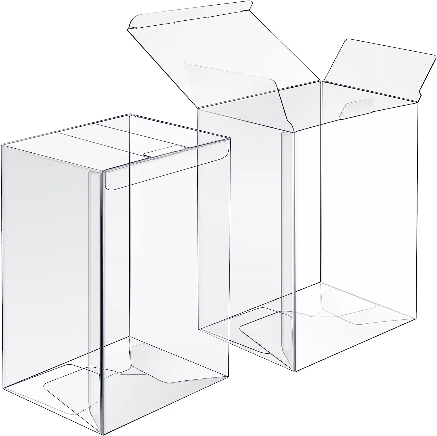 4 Inch High Transparency Crystal Clear Box Funko Pop Protector With Protective Film Lock Tab For Action Figure