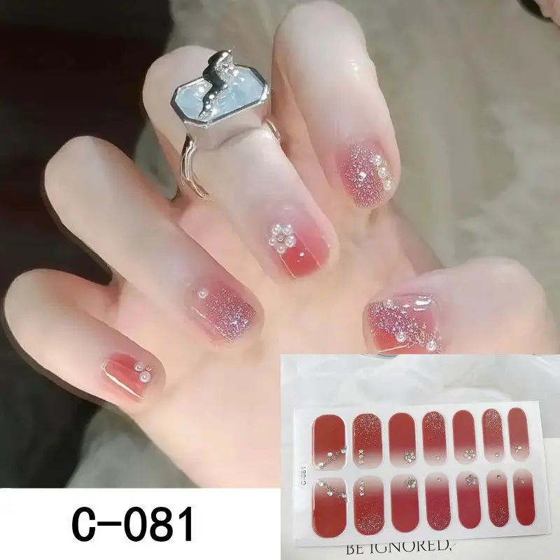 Semi Cured Wraps Long Lasting Gel Nail Stickers Sticker Decals Nail Gel Stickers UV Crayon Gel Paint For Nail